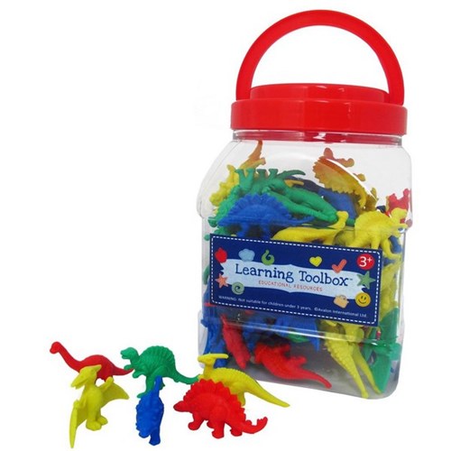 Learning Toolbox Dinosaur Math Counters 50-70mm Assorted Colours, Pack of 128