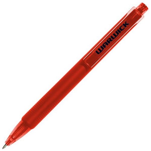 Warwick Red Tri Barrel Ballpoint Pen 1.0mm Medium Tip, Box of 12
