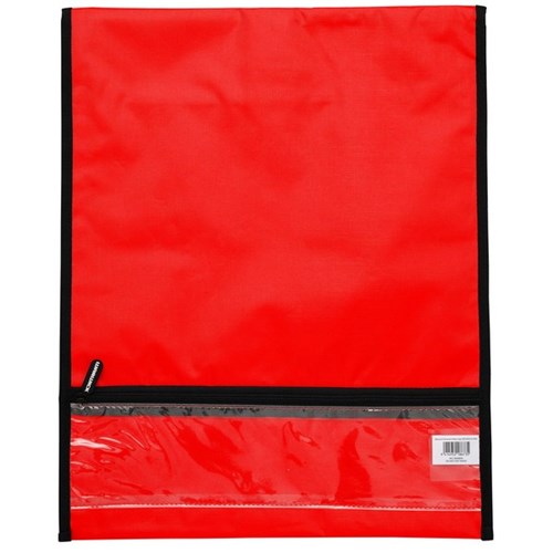 Warwick Homework Book Bag Hook & Loop Medium 290x360mm Red