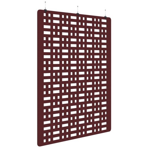 Fiord Acoustic Hanging Screen 1800x2250mm Grid Maroon