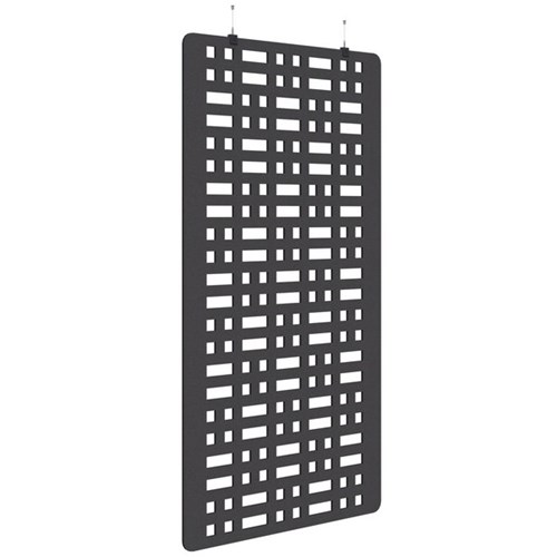 Fiord Acoustic Hanging Screen 1200x2250mm Grid Charcoal Grey