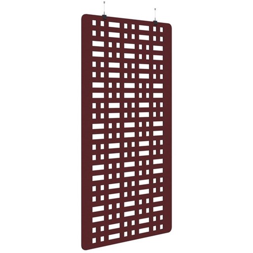 Fiord Acoustic Hanging Screen 1200x2250mm Grid Maroon