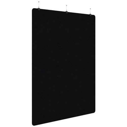 Fiord Acoustic Hanging Screen 1800x2250mm Plain Panel Black