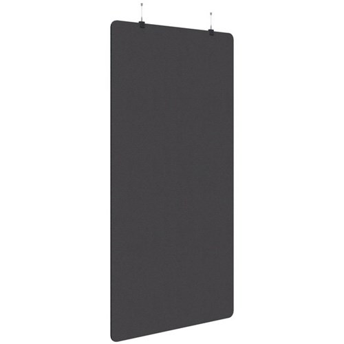 Fiord Acoustic Hanging Screen 1200x2250mm Plain Panel Charcoal Grey