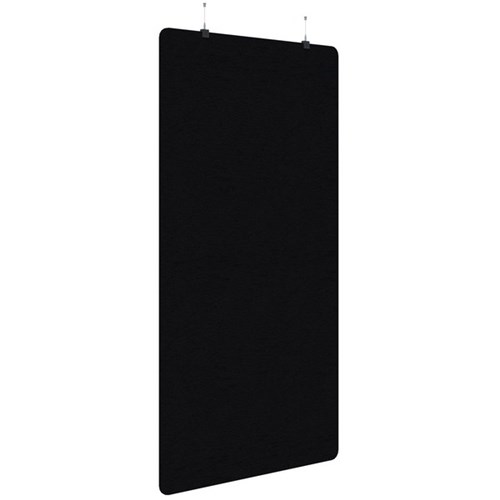 Fiord Acoustic Hanging Screen 1200x2250mm Plain Panel Black