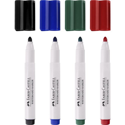 Faber-Castell Connector Whiteboard Markers Assorted Colours, Pack of 4