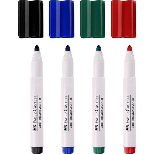 Faber-Castell Connector Whiteboard Markers Assorted Colours, Pack of 4