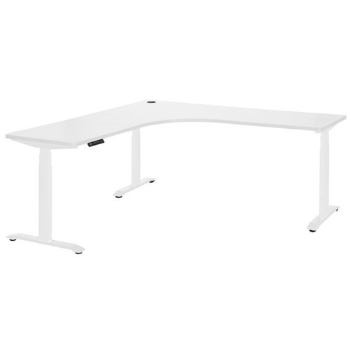 Amplify Electric Height Adjustable Workstation 1800x1800x600mm White/White