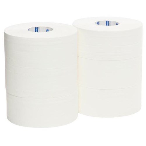 Kleenex Compact Soft Jumbo Toilet Tissue Roll 2 Ply 300m 5749, Carton of 6