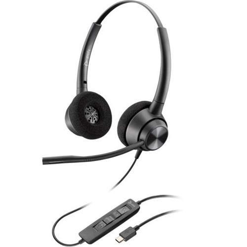 Poly EncorePro 767F9AA 320 Stereo Wired USB-C Headset TAA Black