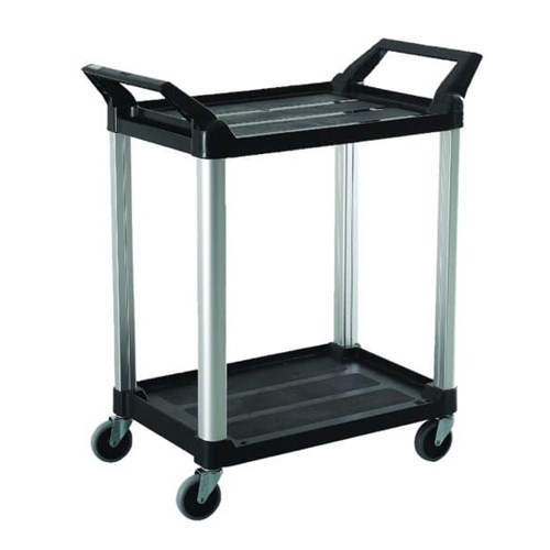 Trust 2 Tier Service Utility Cart 850x470x960mm Black