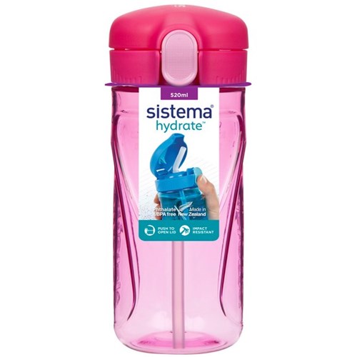 Sistema Quick Flip Drink Bottle 520ml Assorted Colours