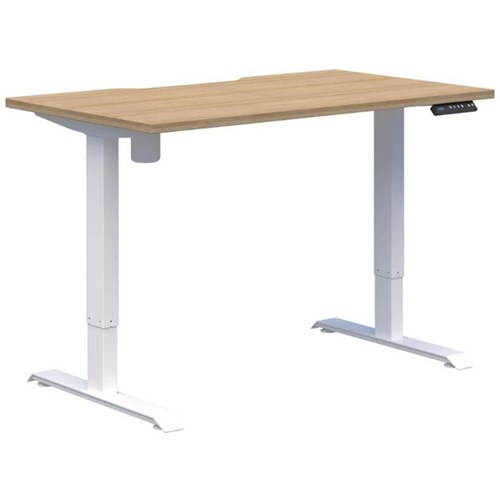 Fiord One Electric Height Adjustable Desk 1200x700mm Classic Oak/White