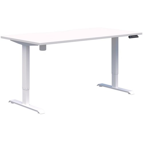Fiord One Electric Height Adjustable Desk 1800x800mm Snow Velvet/White