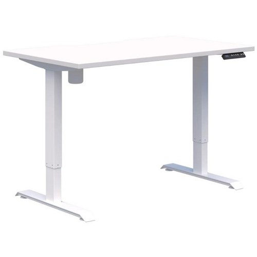Fiord One Electric Height Adjustable Desk 1200x700mm Snow Velvet/White
