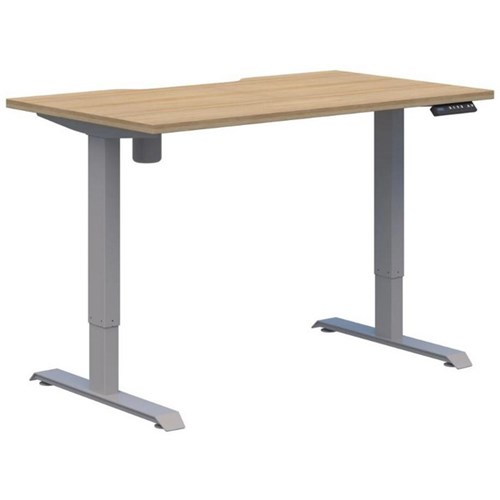 Fiord One Electric Height Adjustable Desk 1200x700mm Classic Oak/Silver
