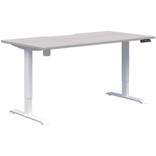 Fiord One Electric Height Adjustable Desk 1500x800mm Silver Strata/White