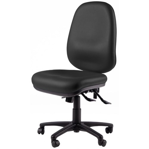 Charlie Alto Task Chair Extra Long Seat 3 Lever Vinyl Black