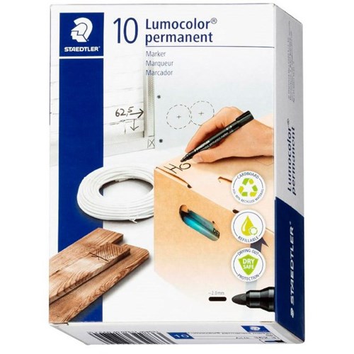 Staedtler Lumocolor 352 Blue Permanent Marker Bullet Tip, Pack of 10