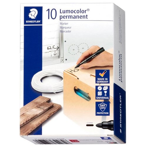 Staedtler Lumocolor 352 Red Permanent Marker Bullet Tip, Pack of 10