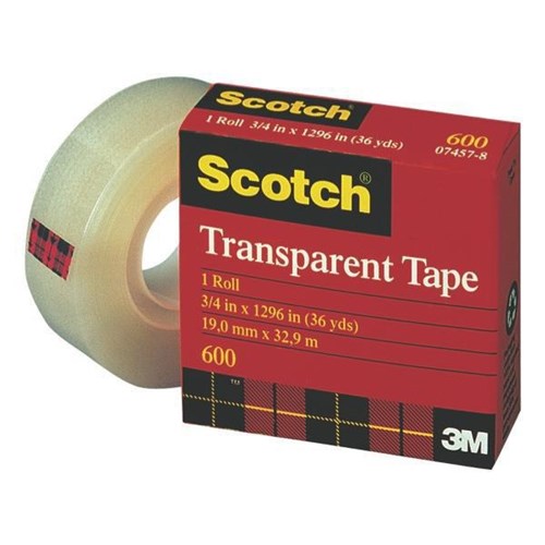 3M™ Scotch® 600 Transparent Tape 19mm x 33m