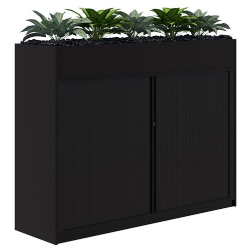 Fiord Planter Tambour Locking 1200x1600mm Black