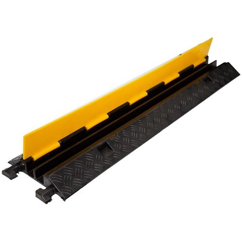 Dynamix 2-Channel Floor Cable Protector Heavy Duty 970x240mm Black/Yellow