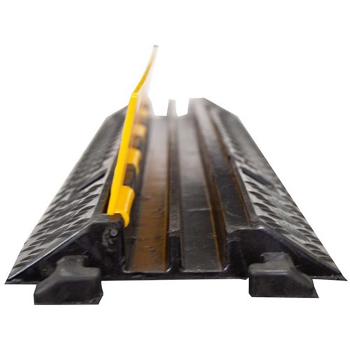 Dynamix 2-Channel Floor Cable Protector Heavy Duty 970x240mm Black/Yellow