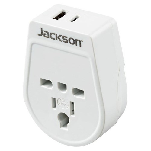 Jackson Slim Inbound Travel Adapter USA/Japan/Hong Kong to NZ/AU Plug with USB Charging Ports