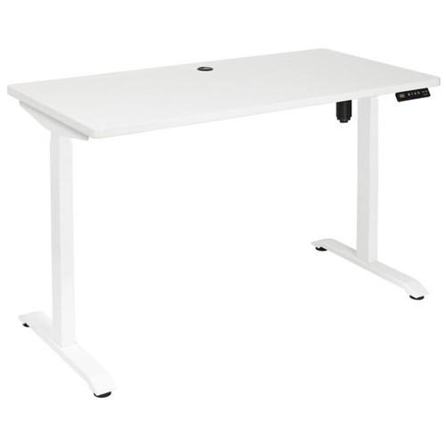 Amplify Electric Height Adjustable Desk Single Motor 80kg 1200x600mm White/White