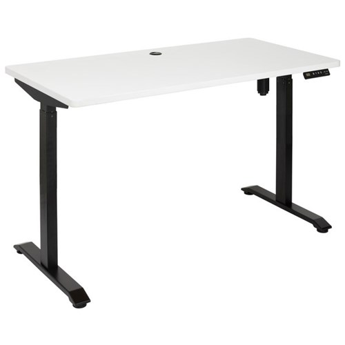 Amplify Electric Height Adjustable Desk Single Motor 80kg 1200x600mm White/Black