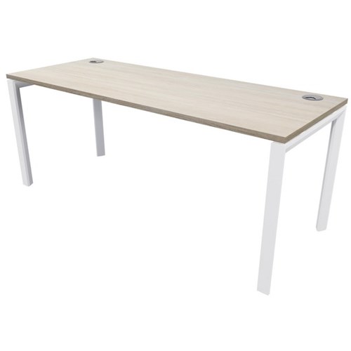 Novah Workstation Desk 1500x700mm Seasoned Oak/White