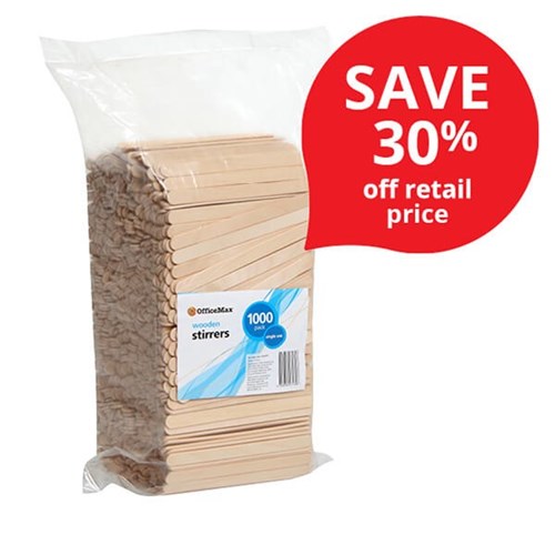 OfficeMax Wooden Stir Sticks, Pack of 1000 OfficeMax NZ