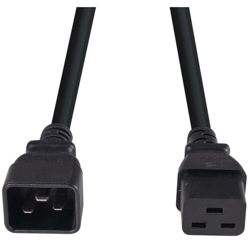 Dynamix IEC 16A Power Extension Cord C20 to C19 0.5m Black