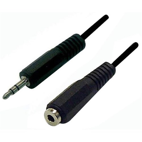 Dynamix Stereo Extension Cable 3.5mm Male to Female Plug 2m Black