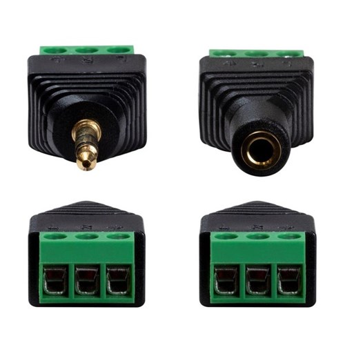 Dynamix Stereo to Wired Adapter 3.5mm Black/Green, Pair of 2