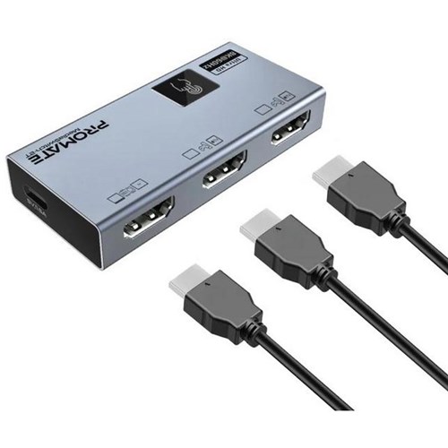 Promate HDMI Switch 2 in 1 with Smart Touch Control