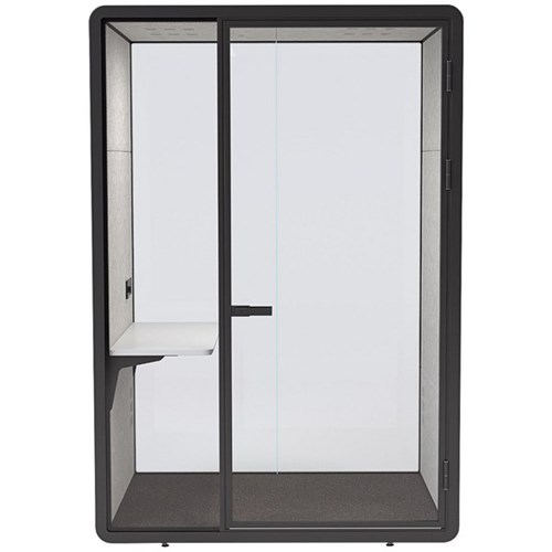 Haven Focus Office Pod 1500x2300mm Black/Clear Glass