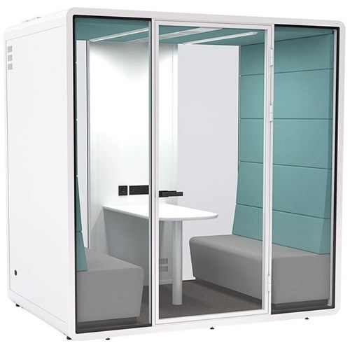 Haven Team+ Office Pod 2275x2300mm White/Clear Glass