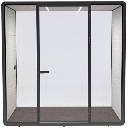 Haven Team Office Pod 2275x2300mm Black/Clear Glass