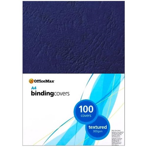 OfficeMax Textured Binding Covers A4 300gsm Blue, Pack of 100