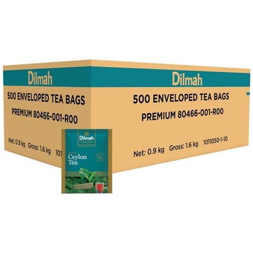 Dilmah Premium Paper Enveloped Ceylon Tea Bags, Box of 500