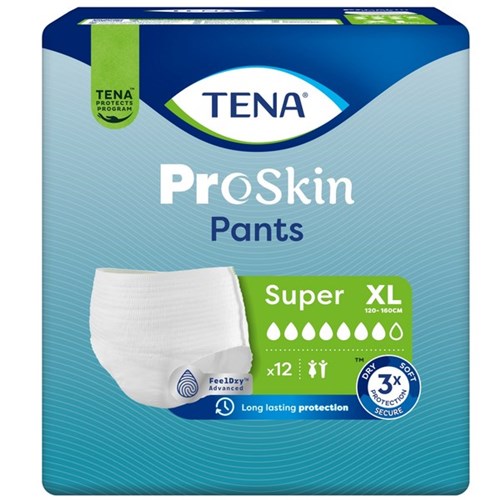 TENA ProSkin Continence Pants Unisex Super XL, Carton of 4 Packs of 12