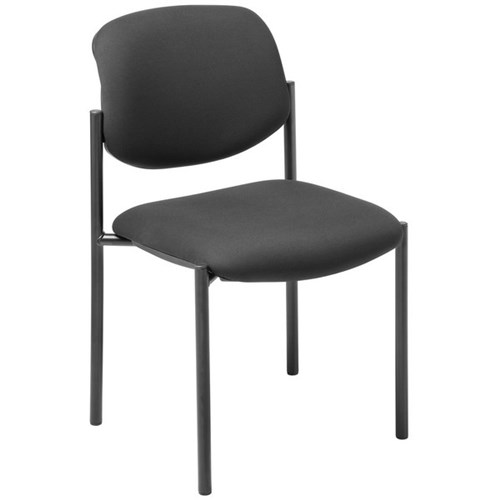 Eden Pause Visitor Stacking Chair Polyester Fabric/Black