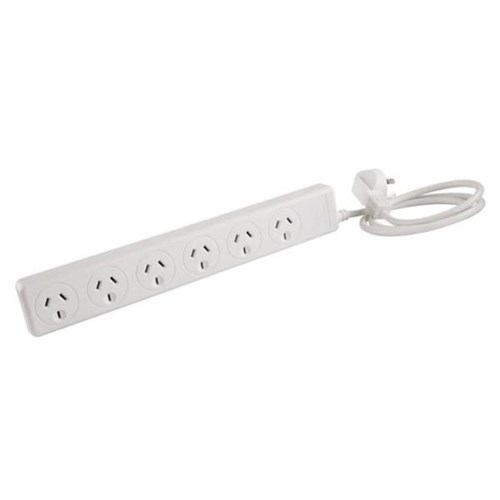 Jackson PT6868 6-Way Powerboard With Overload Protection 1m White