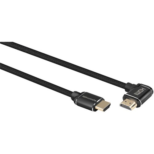 Promate 4K HDMI Cable With Right Angle Connector 3m Black