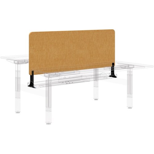 Fiord Centre Desk Screen 1200x600mm Black Brackets Keylargo/Marigold