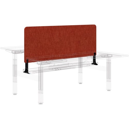 Fiord Centre Desk Screen 1200x600mm Black Brackets Keylargo/Paprika