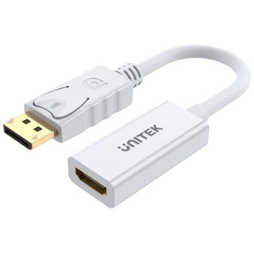 Unitek 4K 30Hz DisplayPort to HDMI Adapter With 0.2m Cable White