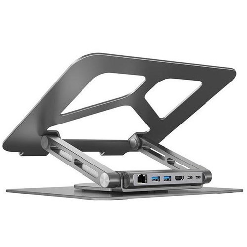Unitek Laptop Docking Station Stand 360 Rotating Base Silver